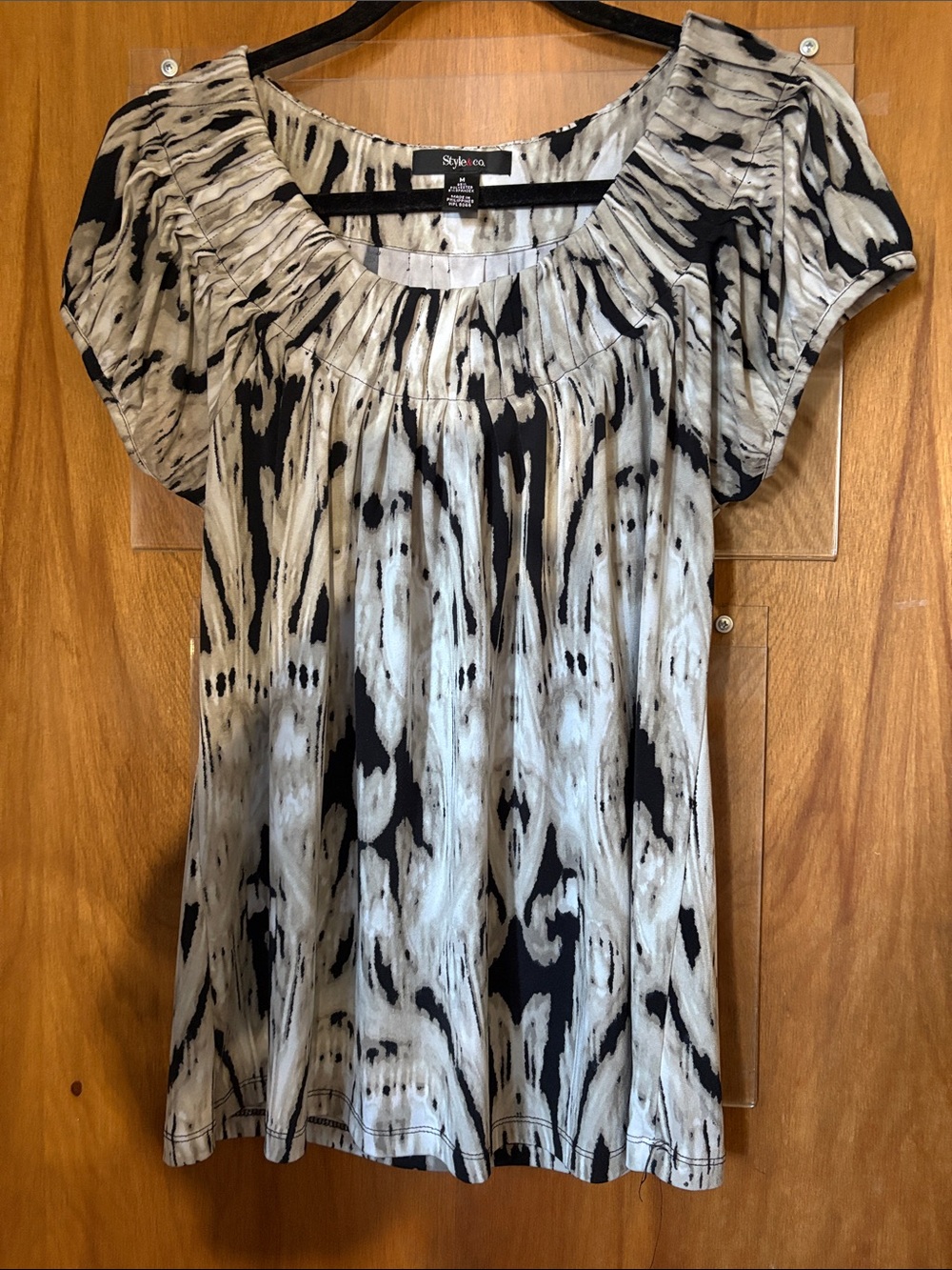 Style & Co. Pleated Scoop Neck Top